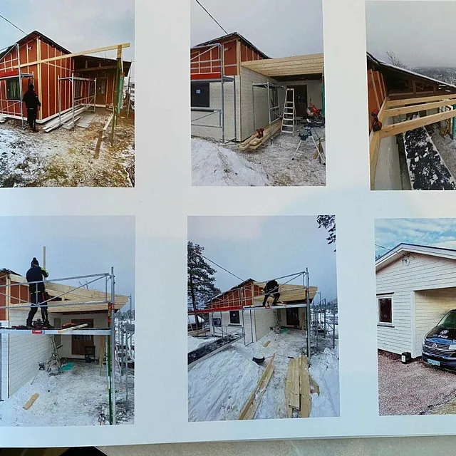 Oppføring av trekonstruksjon/tilbygg på en enebolig.